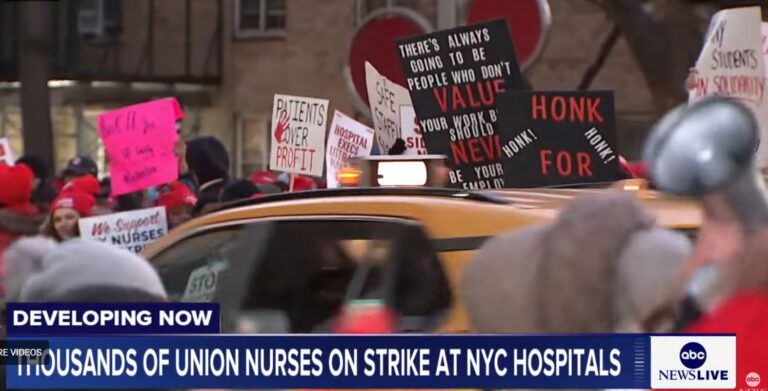 Nurse on strike