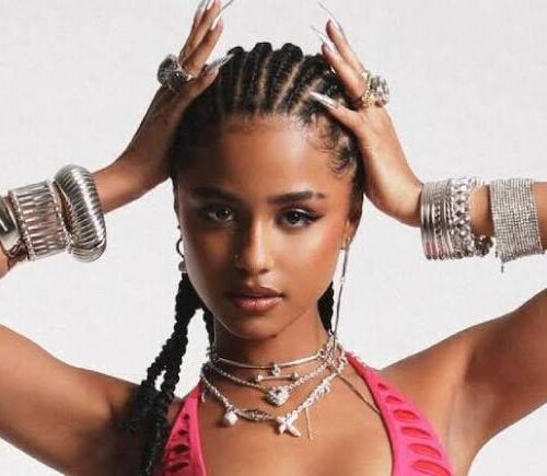 Tyla album A*POP announcement highlighted in Afro-pop inspired studio portrait shoot