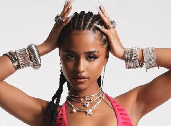 Tyla album A*POP announcement highlighted in Afro-pop inspired studio portrait shoot