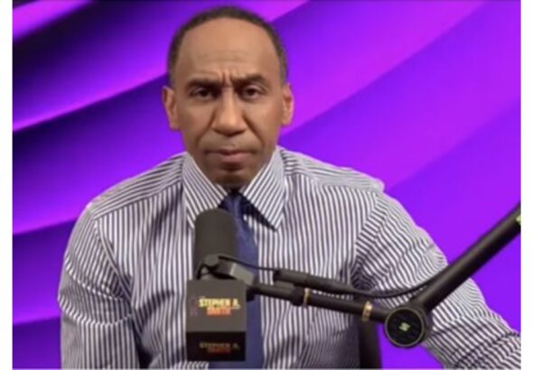 Stephen A. Smith reacts after Ryan Clark firing at ESPN