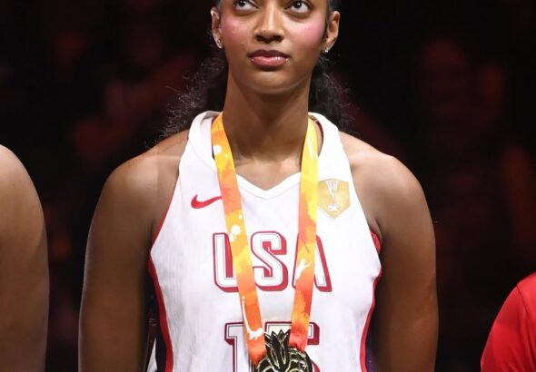 Angel Reese Celebrates Gold Medal Win in Barbie Style