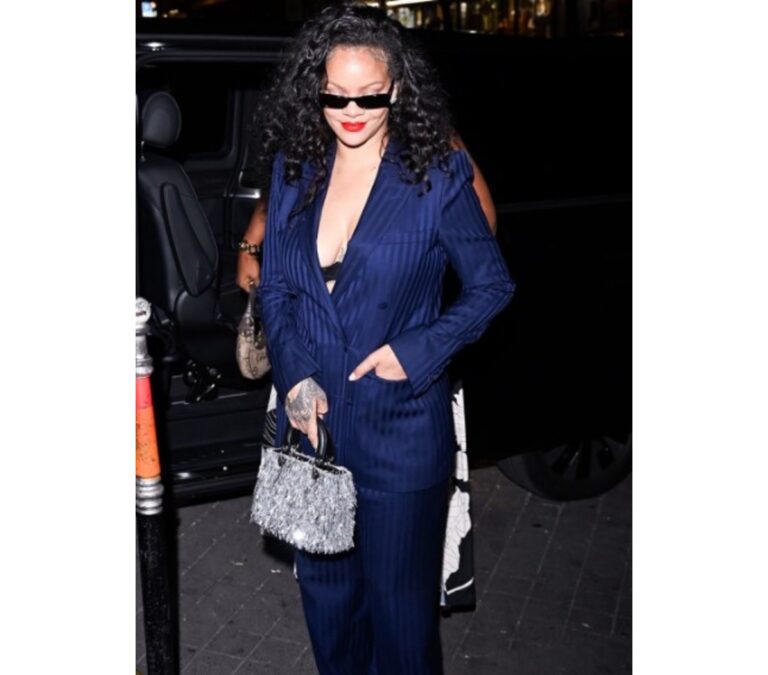Rihanna Turns Heads in Paris With Lace Bralette Look