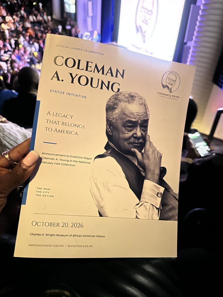 Coleman A. Young Statue Initiative program held inside the Charles H. Wright Museum during the October 20 celebration