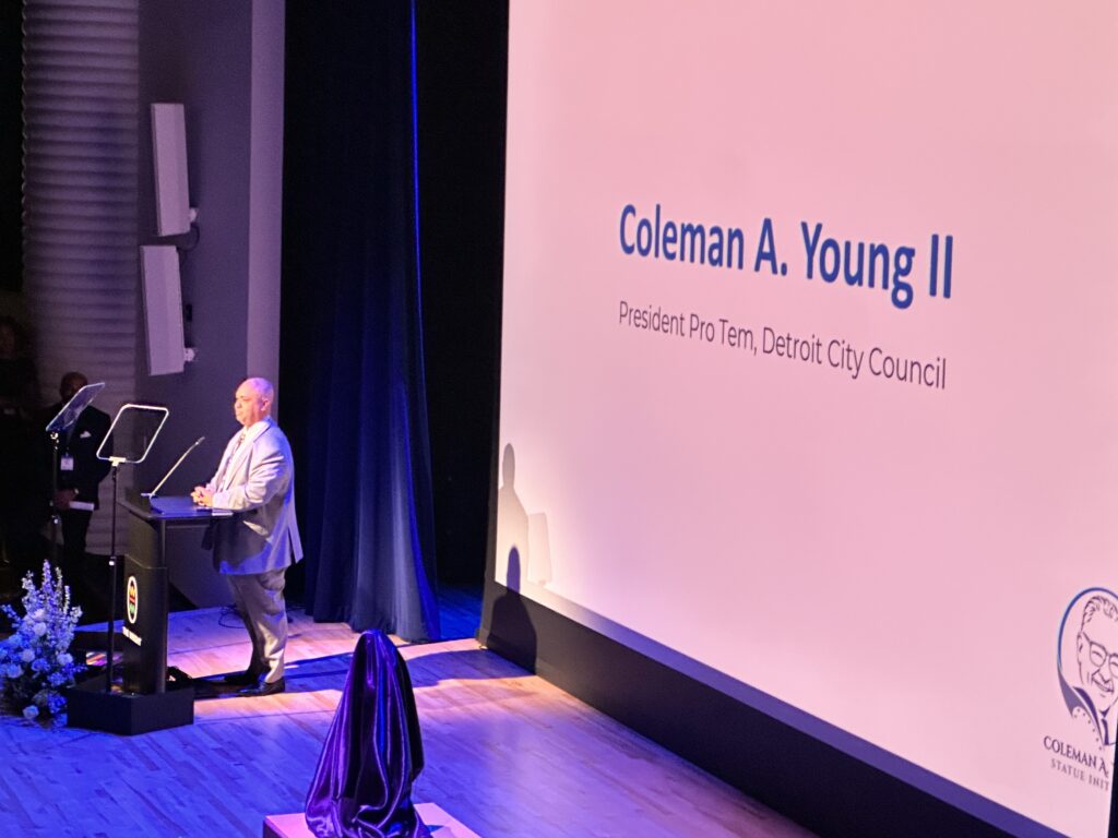 Coleman A. Young Statue Initiative program held inside the Charles H. Wright Museum during the October 20 celebration